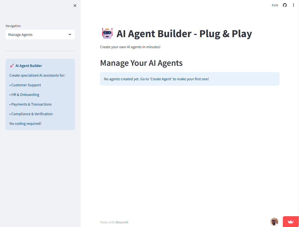 AI Agent Builder screenshot