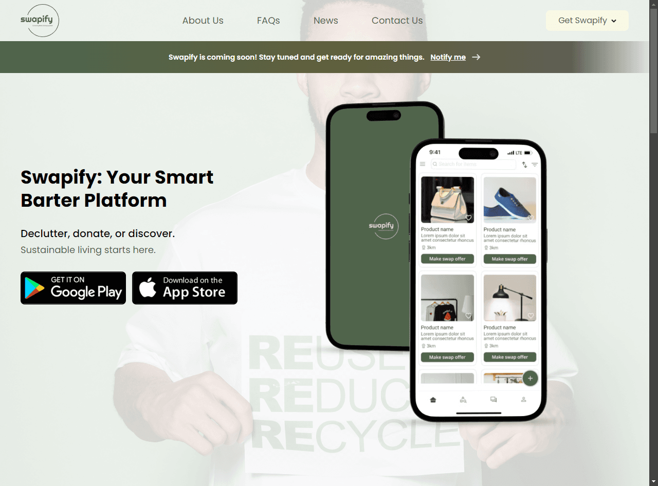 Swapify project screenshot